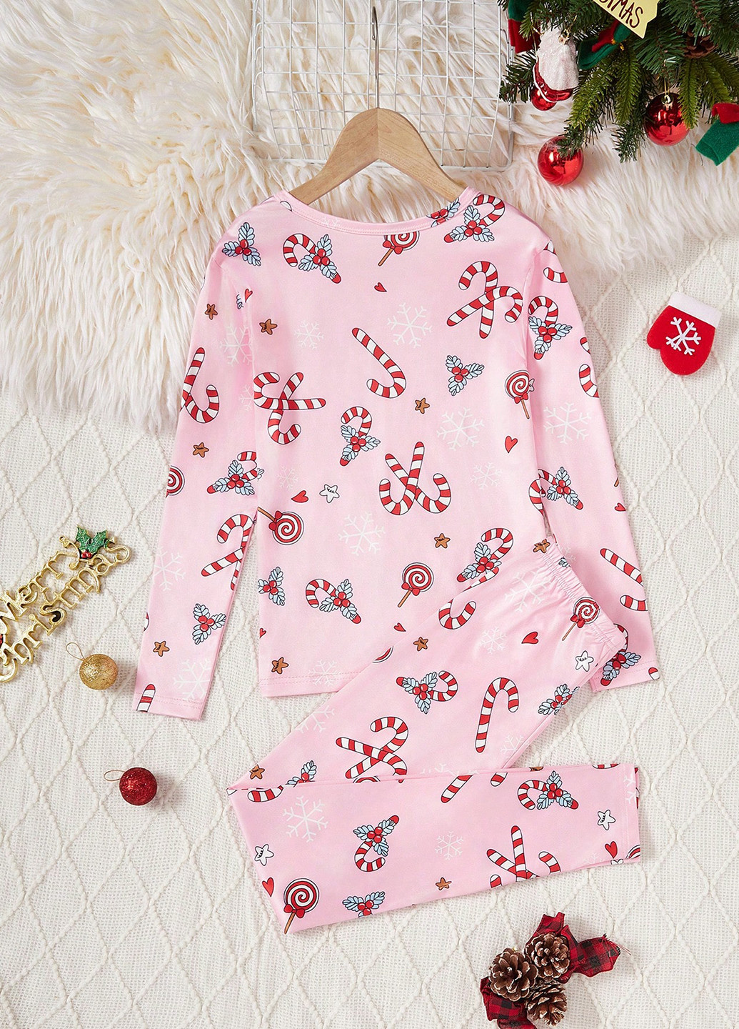 Розовая всесезон пижама (лонгслив, леггинсы) лонгслив + леггинсы SHEIN