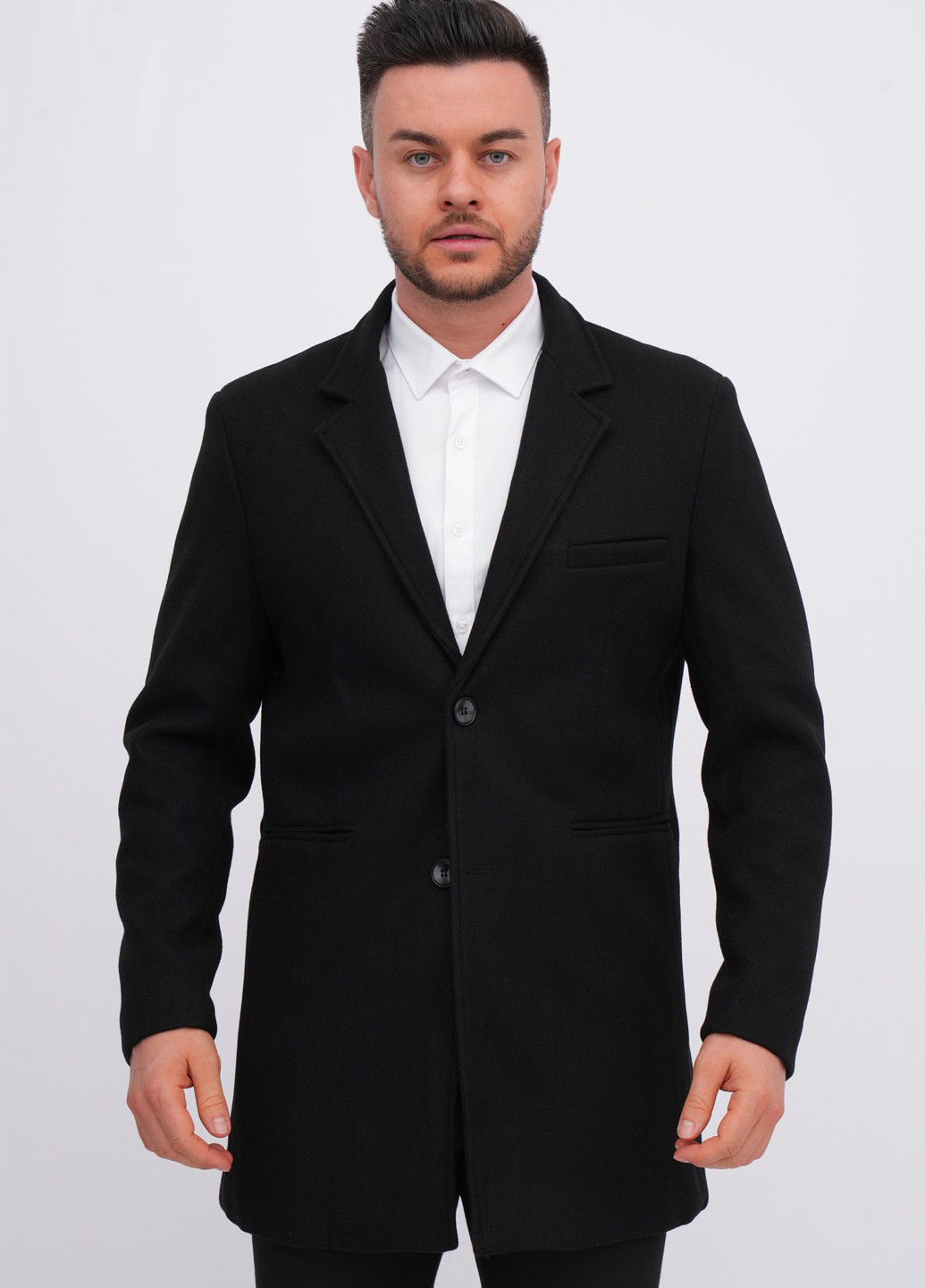 Чорне демісезонне Пальто однобортне K.O.R