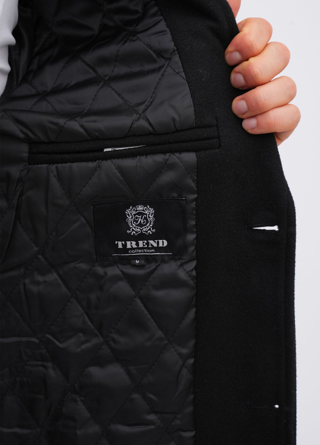 Чорне демісезонне Пальто однобортне K.O.R