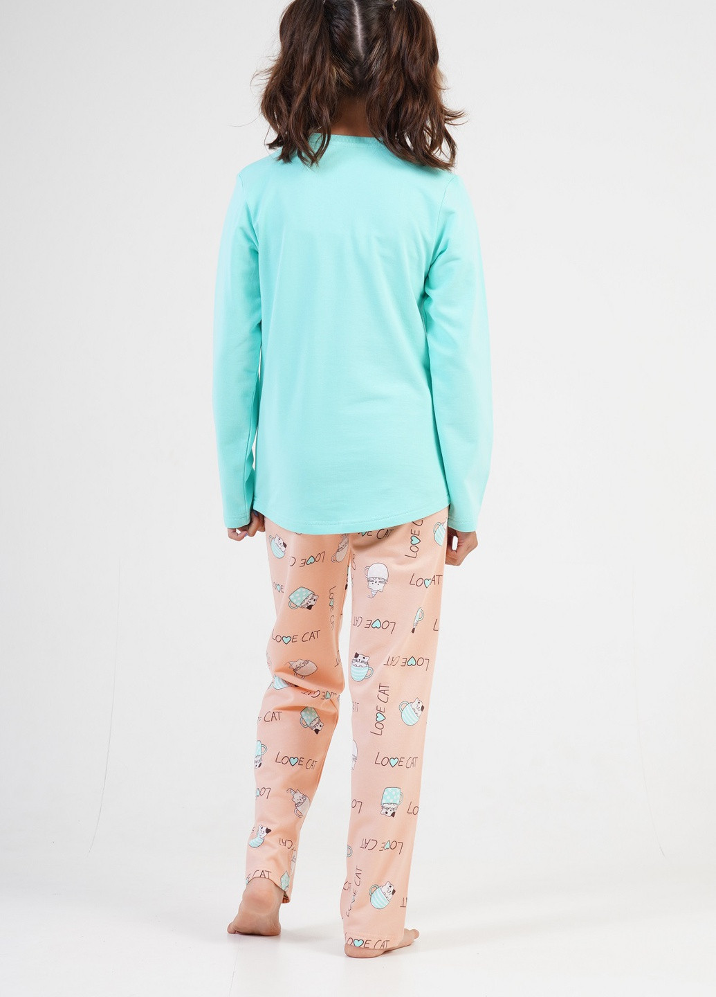 Голубая всесезон пижама байка (лонгслив, штаны) лонгслив + брюки Vienetta