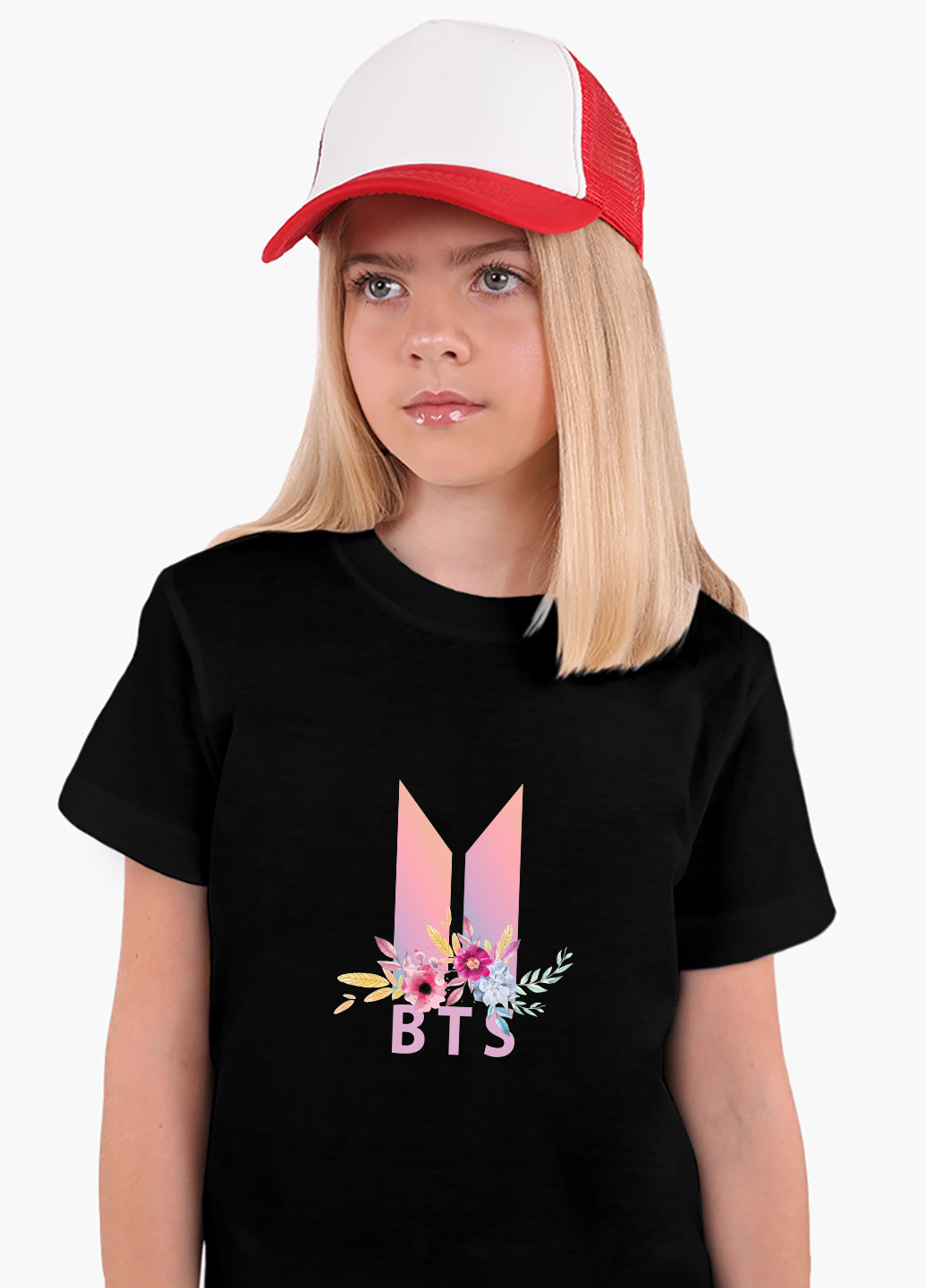 Чорна демісезонна футболка дитяча бтс (bts) (9224-1081) MobiPrint