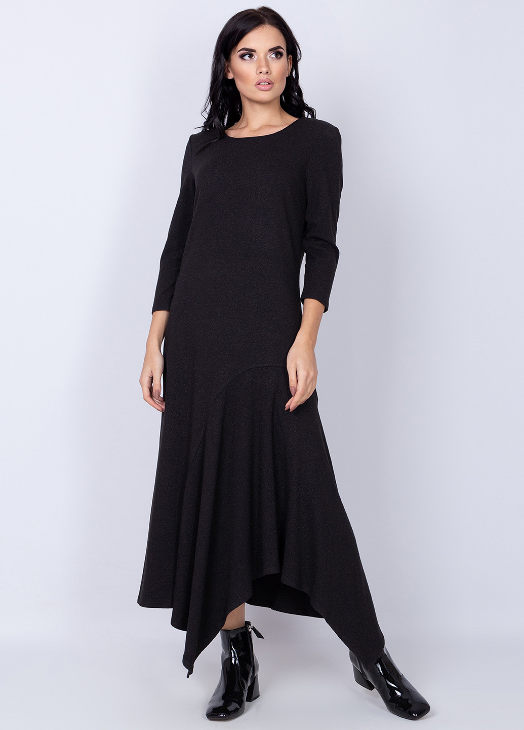 Чорна кежуал плаття, сукня без підкладу Seam однотонна