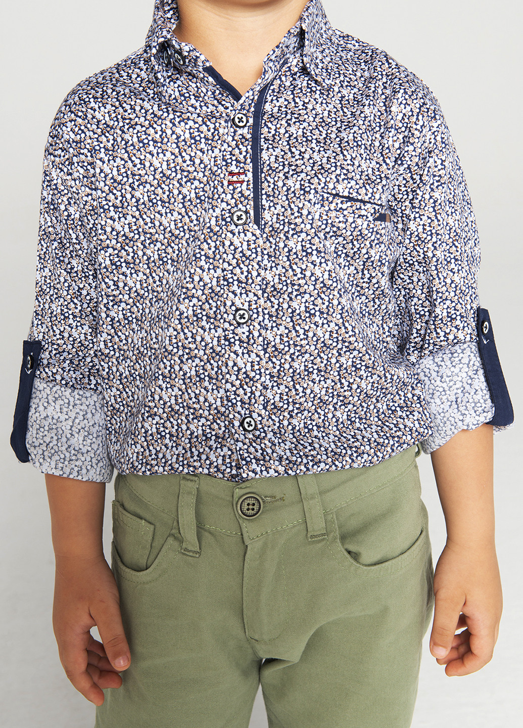 Цветная кэжуал рубашка с геометрическим узором Redpolo