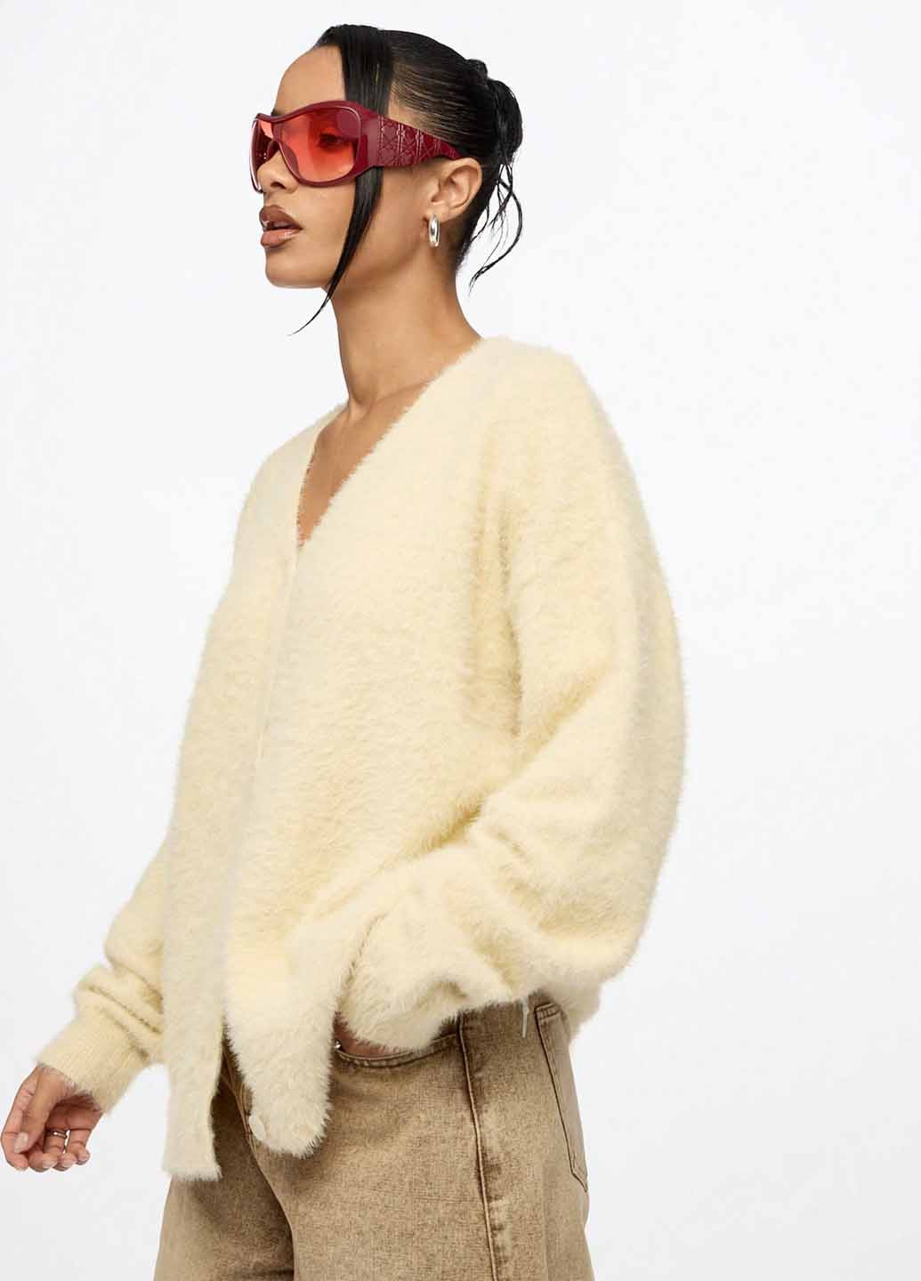 Бежевый демисезонный кардиган SHEIN