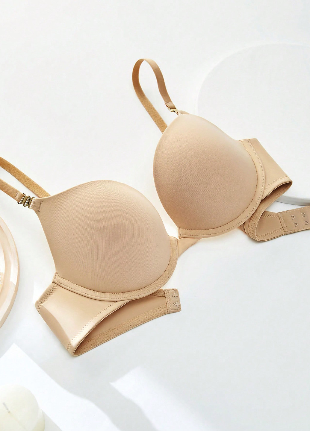 Кремовый бралетт бюстгальтер SHEIN с косточками полиамид