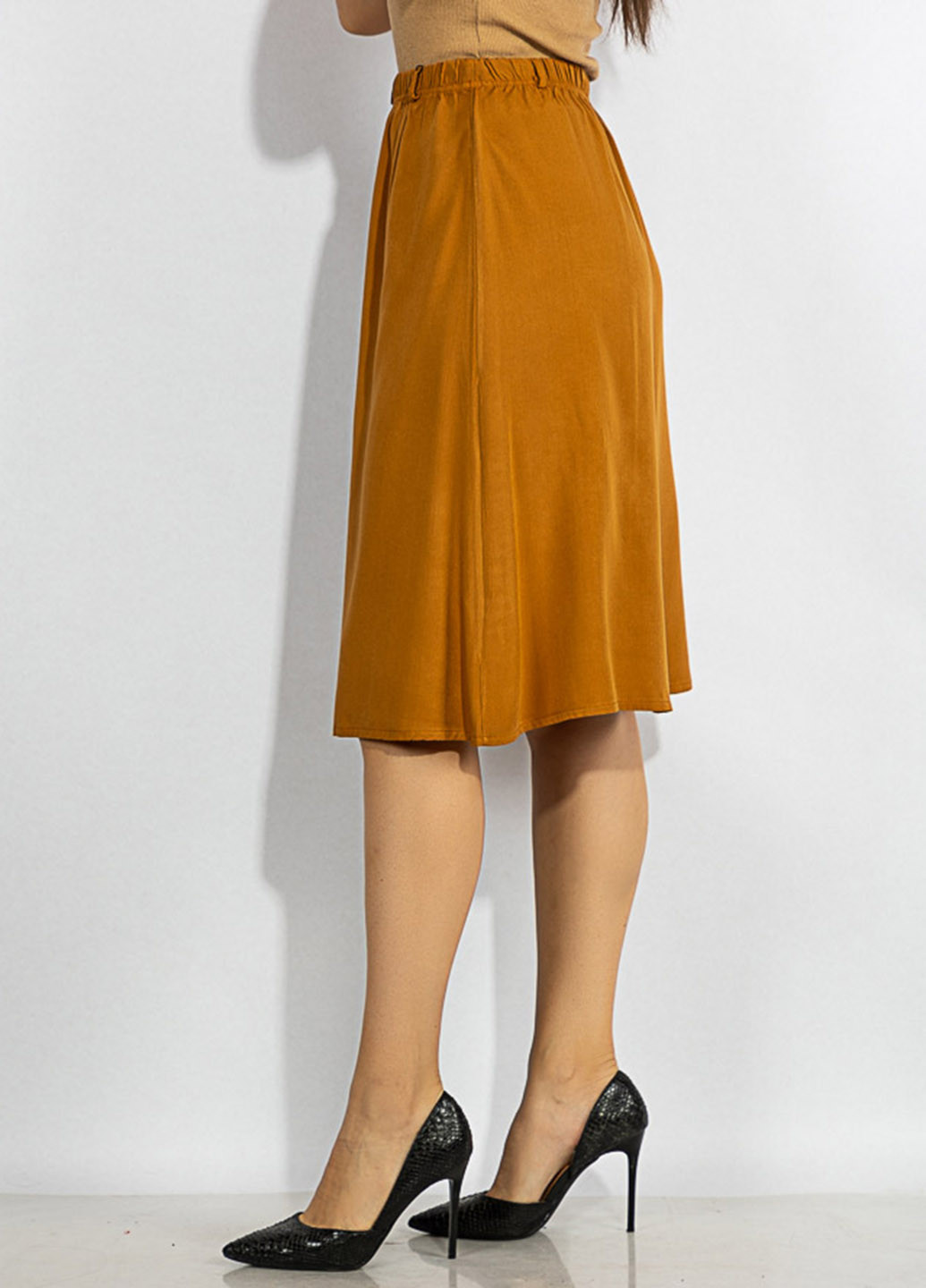 Светло-коричневая кэжуал однотонная юбка Time of Style