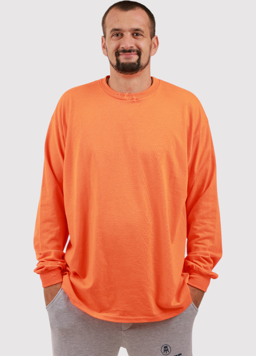 Лонгслів Blue 84 малюнок помаранчевий кежуали трикотаж, поліестер, бавовна