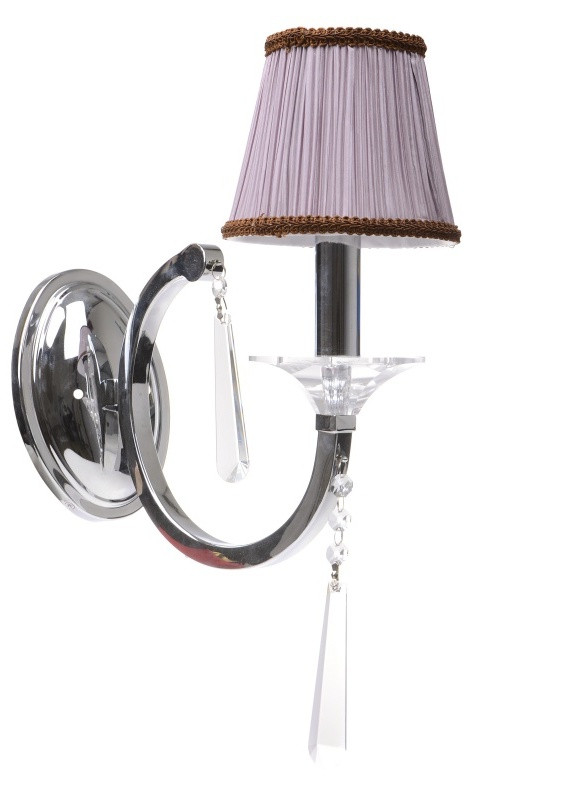 Бра настінне накладне у спальню кришталеве з абажуром класичне BCL-306W/1 Brille (253894409)