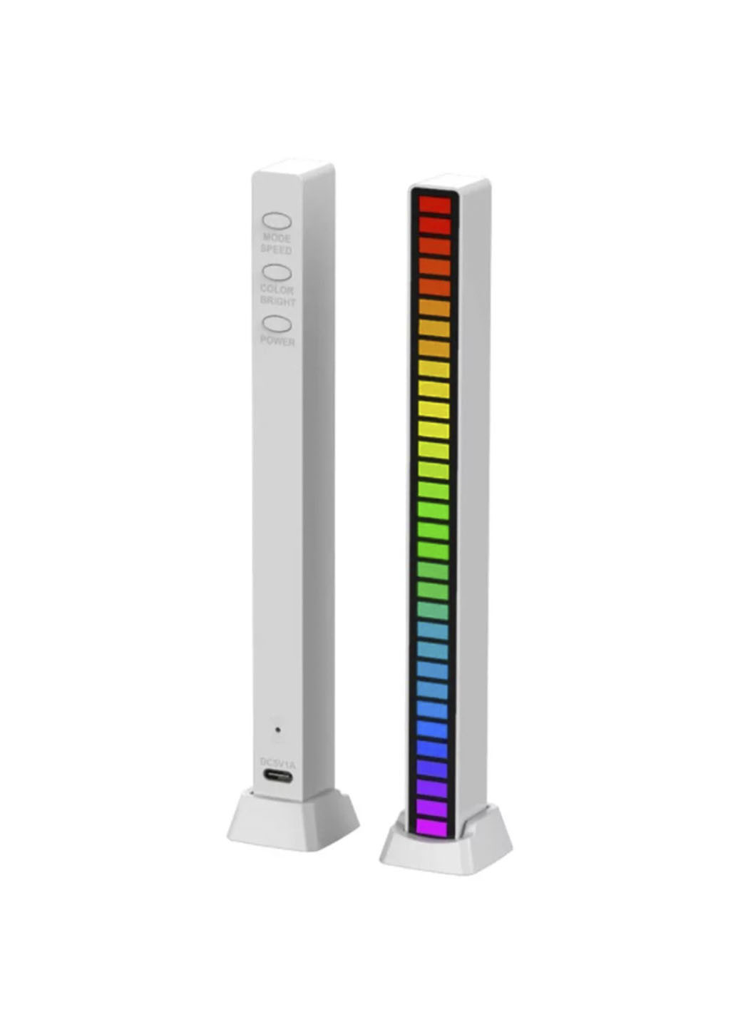 Музыкальный светильник RGB Белый 300mAh USB лампа Звуковое управление Solar белый