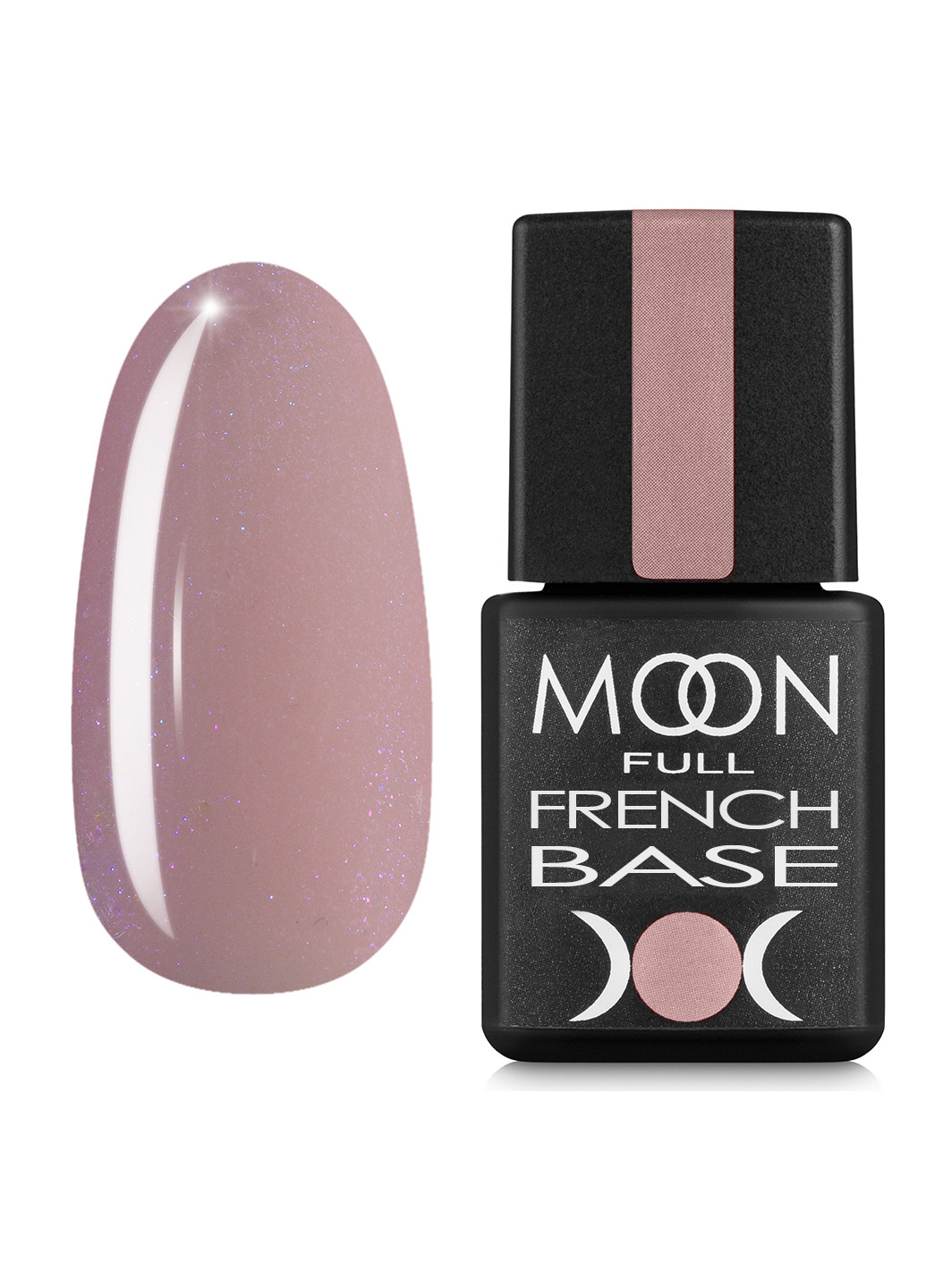 Гель-лак full baza french 8 мл №16 рожевий з дрібним шіммери Moon рожевий