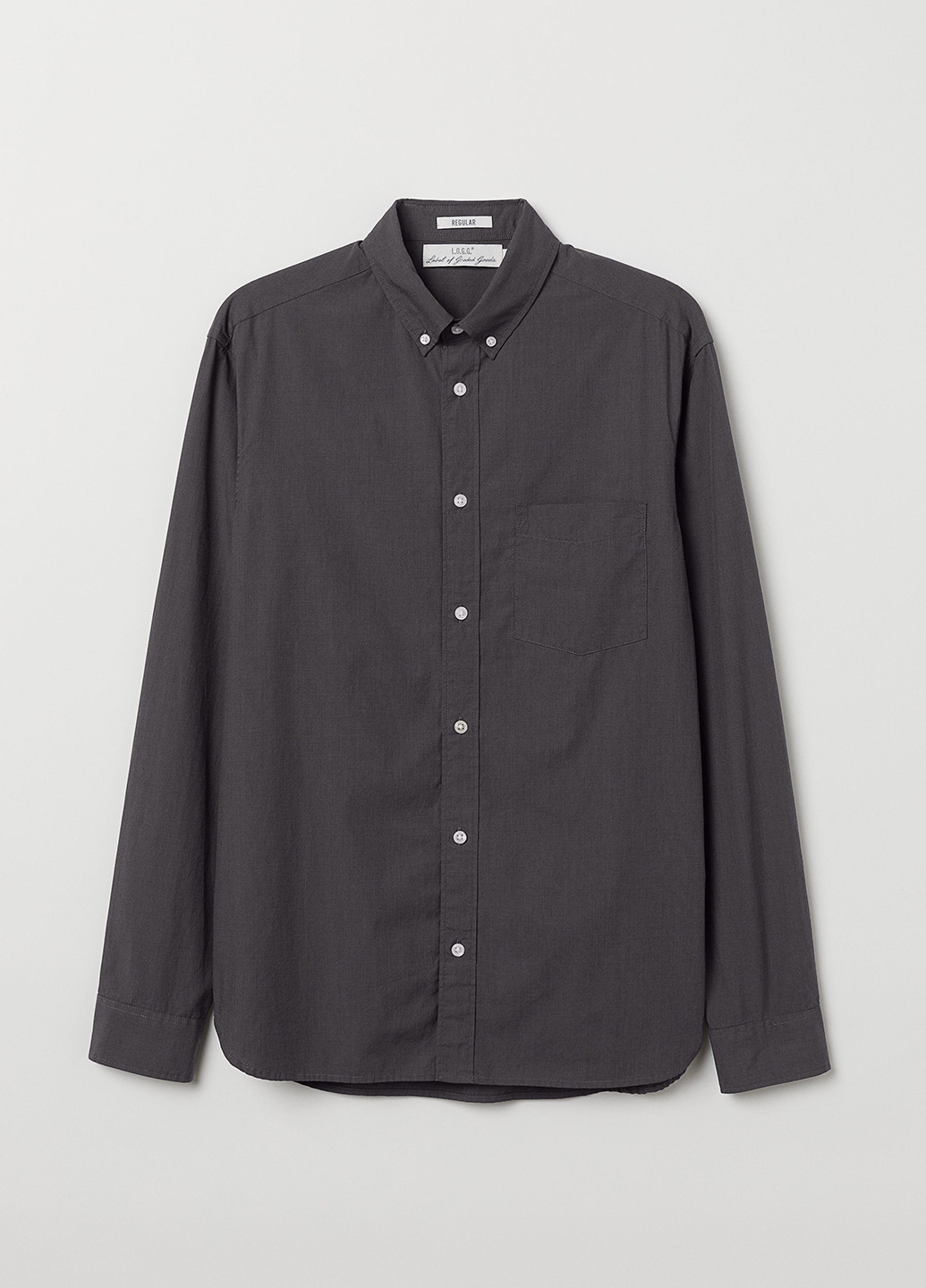 Темно-серая кэжуал рубашка однотонная H&M