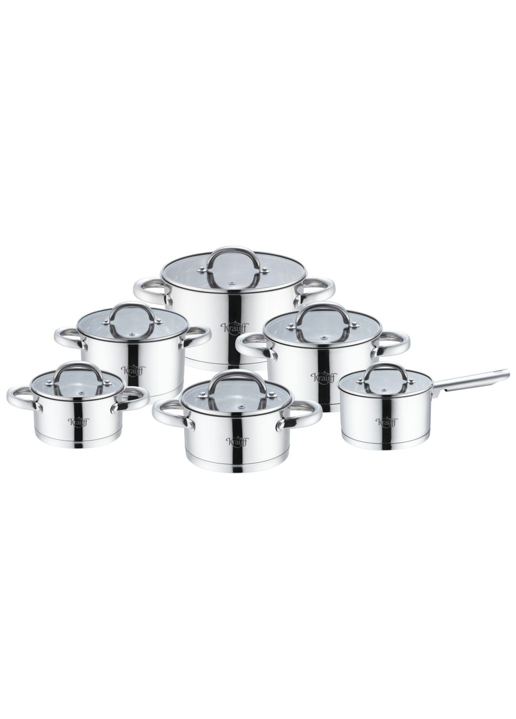 Набор посуды 12 предметов. Артикул: 26-242-045. TM "" Krauff набор посуды нержавеющая сталь