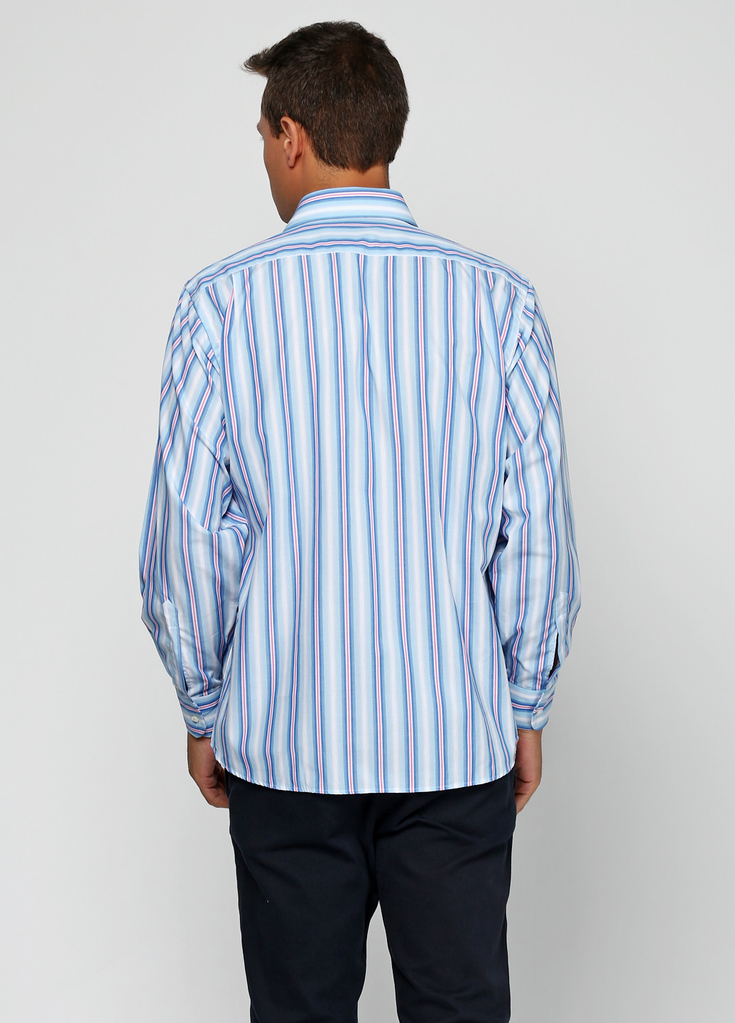 Голубой классическая рубашка в полоску Gio с длинным рукавом