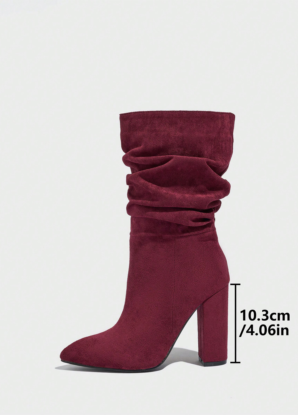 Бордовые осенние ботильоны SHEIN