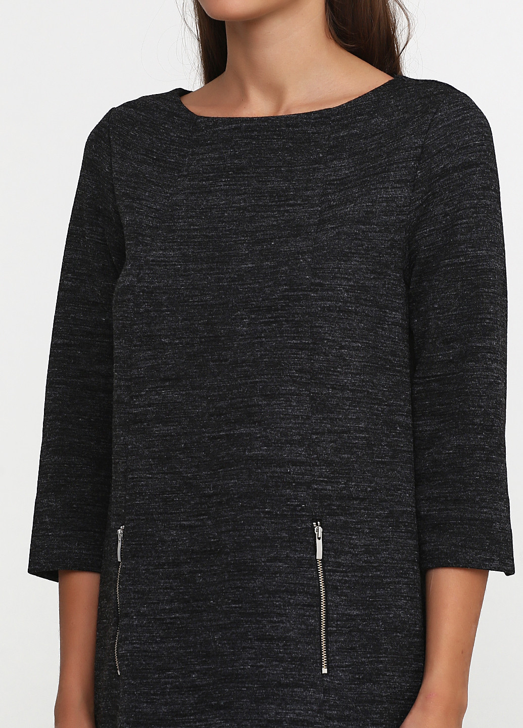 Темно-сіра кежуал сукня Comma меланжева