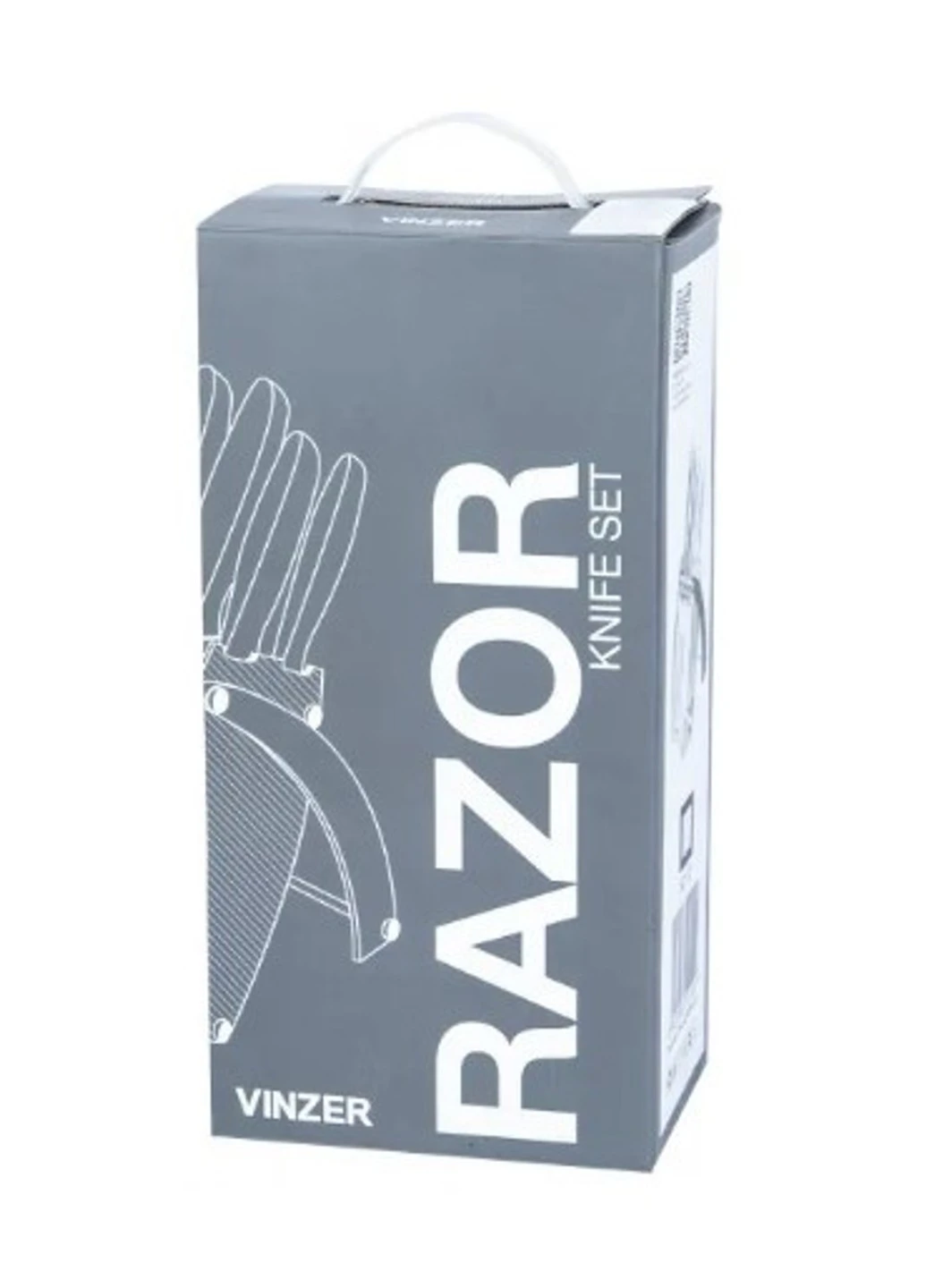 Набор из 8 ножей Razor, серый Vinzer серые, нержавеющая сталь