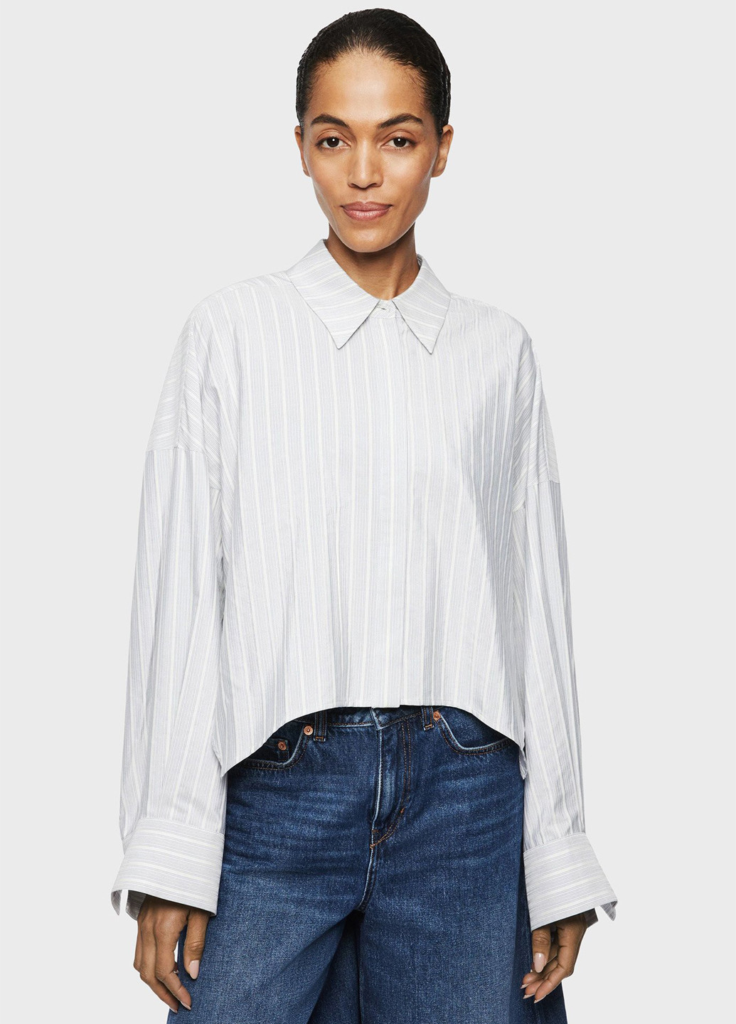 Голубой классическая, кэжуал рубашка в полоску Drykorn