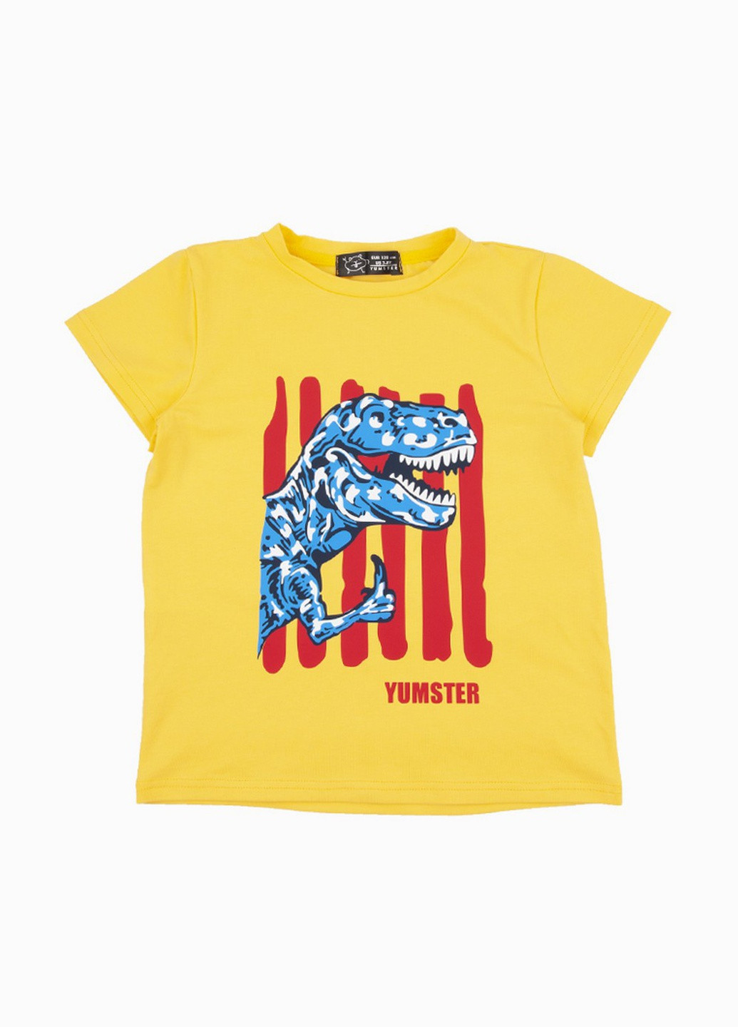 Желтая летняя футболка Yumster Dinosaur