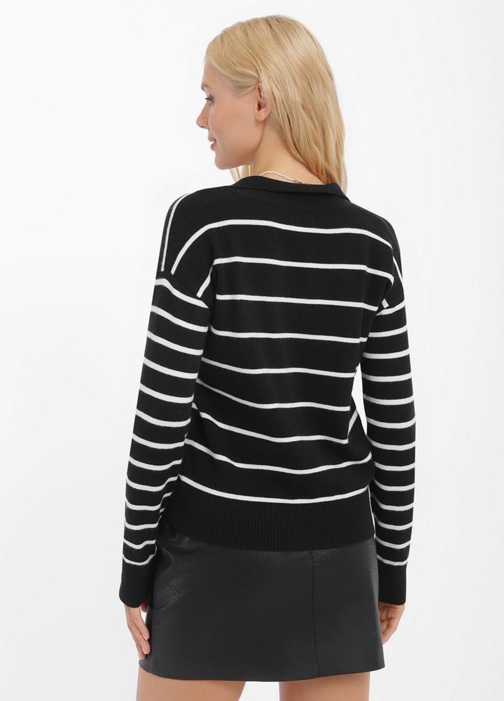 Черно-белый демисезонный свитер пуловер Sewel
