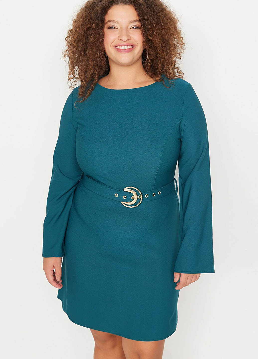 Морської хвилі кежуал сукня Trendyol однотонна