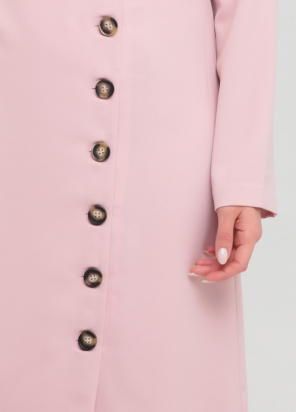Светло-розовое кэжуал платье на запах Lost Ink однотонное