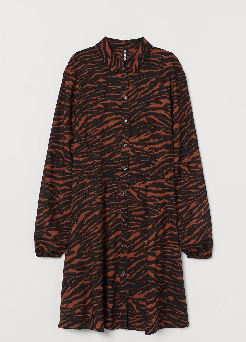 Темно-коричнева кежуал плаття сорочка H&M тигровый