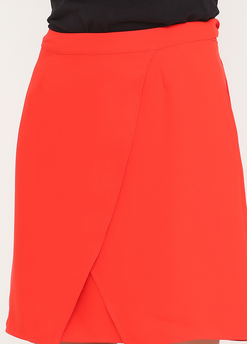 Оранжево-красная кэжуал однотонная юбка Vero Moda мини