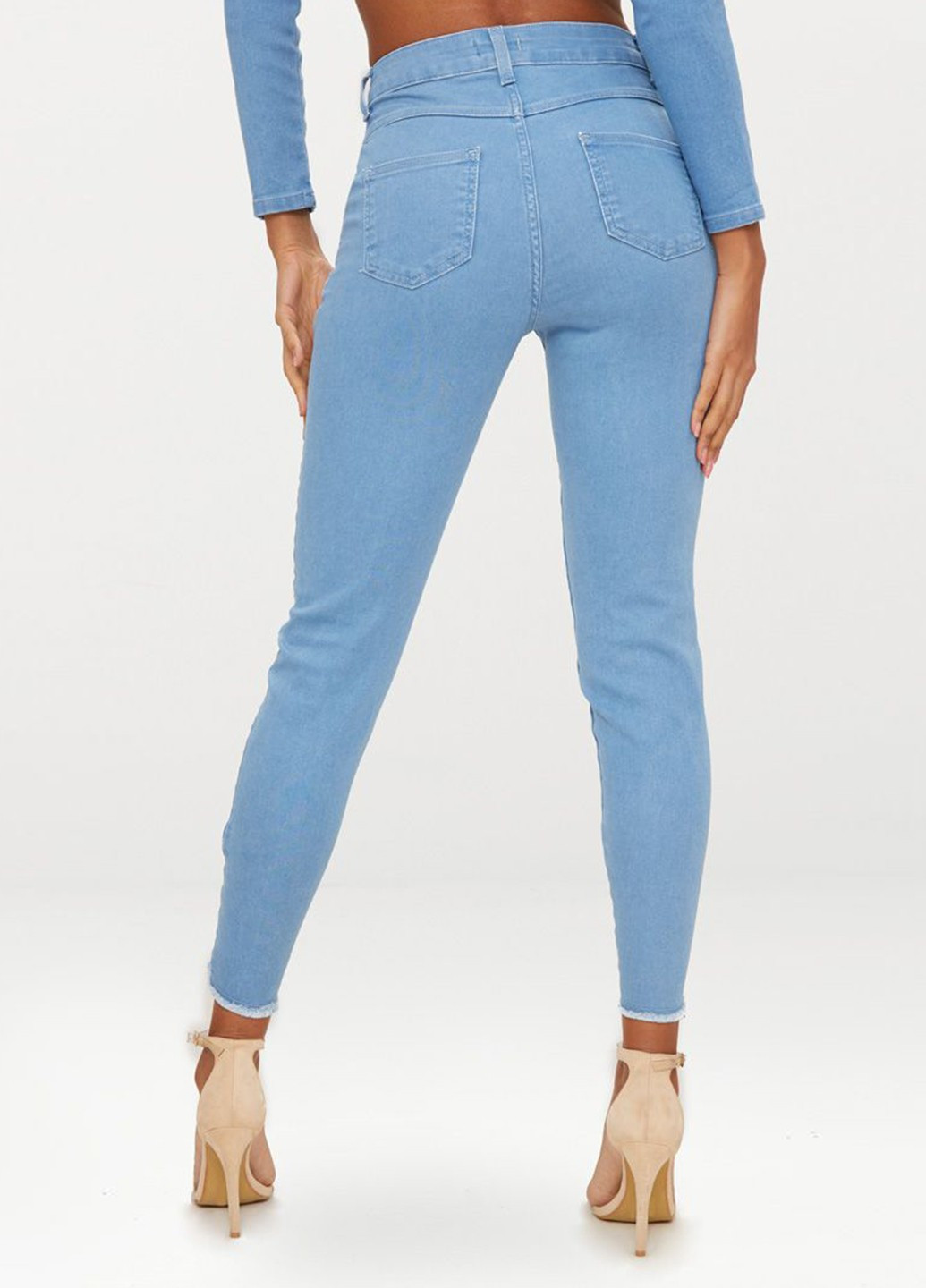 Голубые демисезонные джинсы PrettyLittleThing