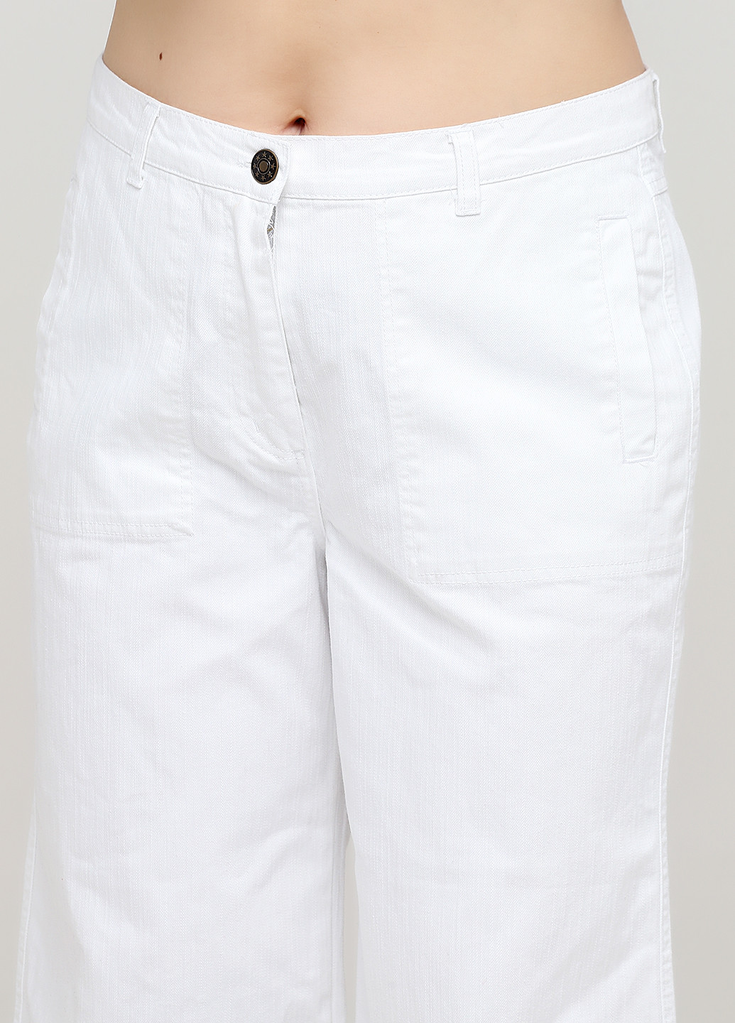 Джинси Mark вкорочені однотонні білі джинсові бавовна