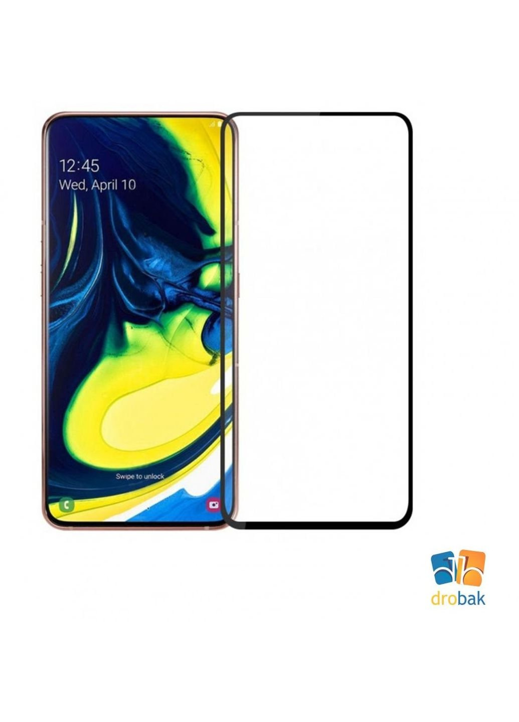 Скло захисне Full Glue для Samsung Galaxy A80 (Black (441607) Drobak (249598292)
