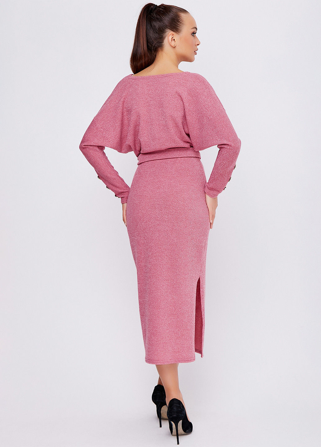 Розовое кэжуал платье футляр ST-Seventeen меланжевое