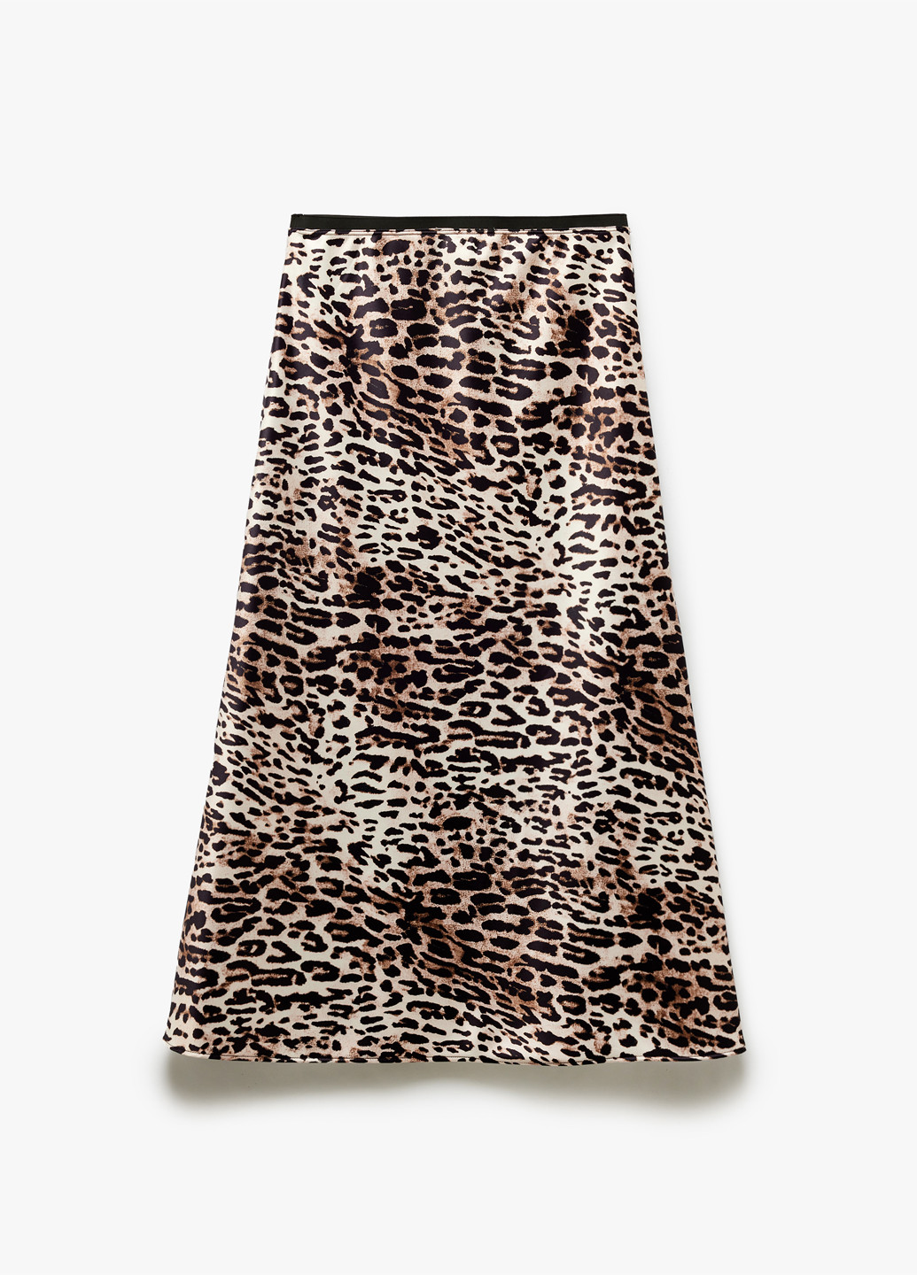 Коричневая кэжуал леопардовая юбка KOTON а-силуэта (трапеция)