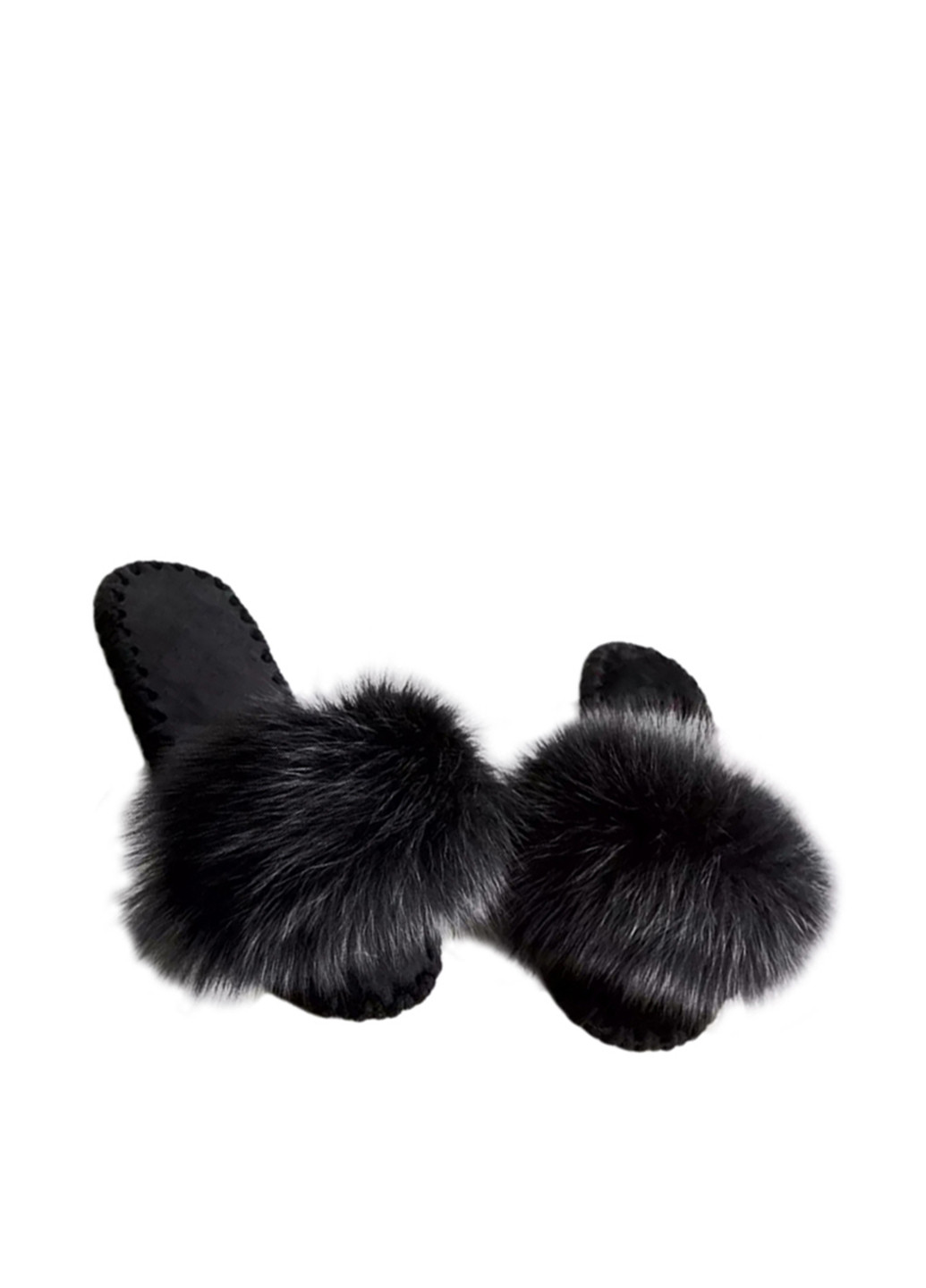 Черные тапочки Family с мехом