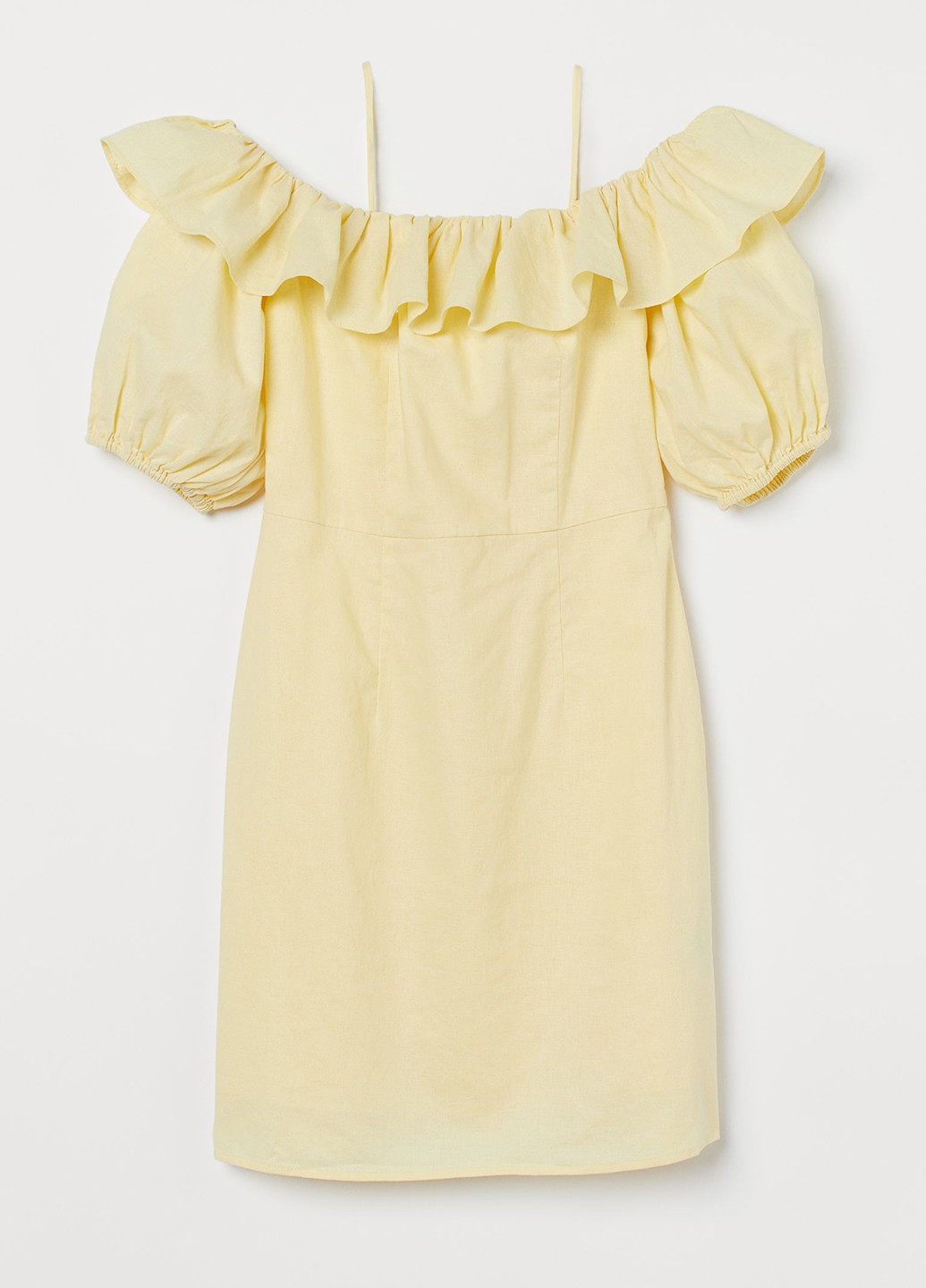 Світло-жовтий кежуал сукня з відкритими плечима H&M однотонна