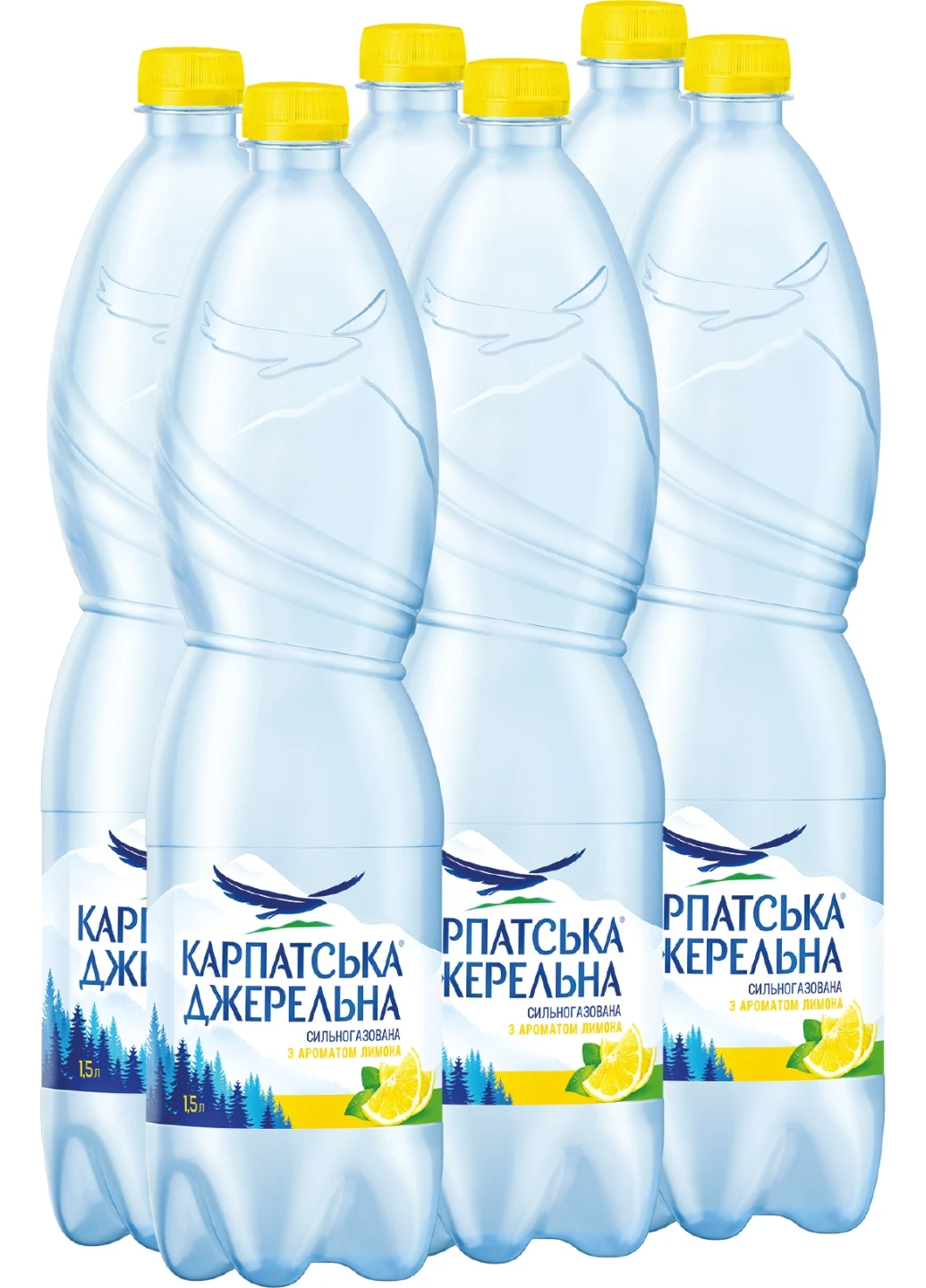 Вода Карпатська Джерельна Лимон газированная 1,5 л Карпатська Джерельна kd010-K (253178139)