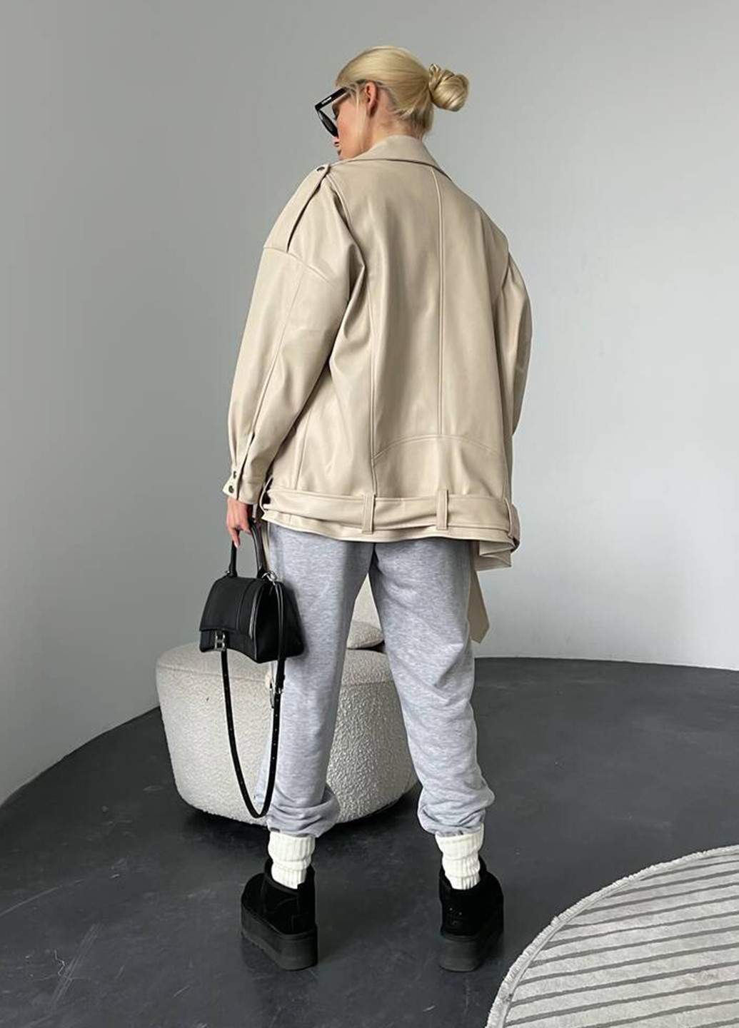 Світло-бежева демісезонна куртка косуха No Brand