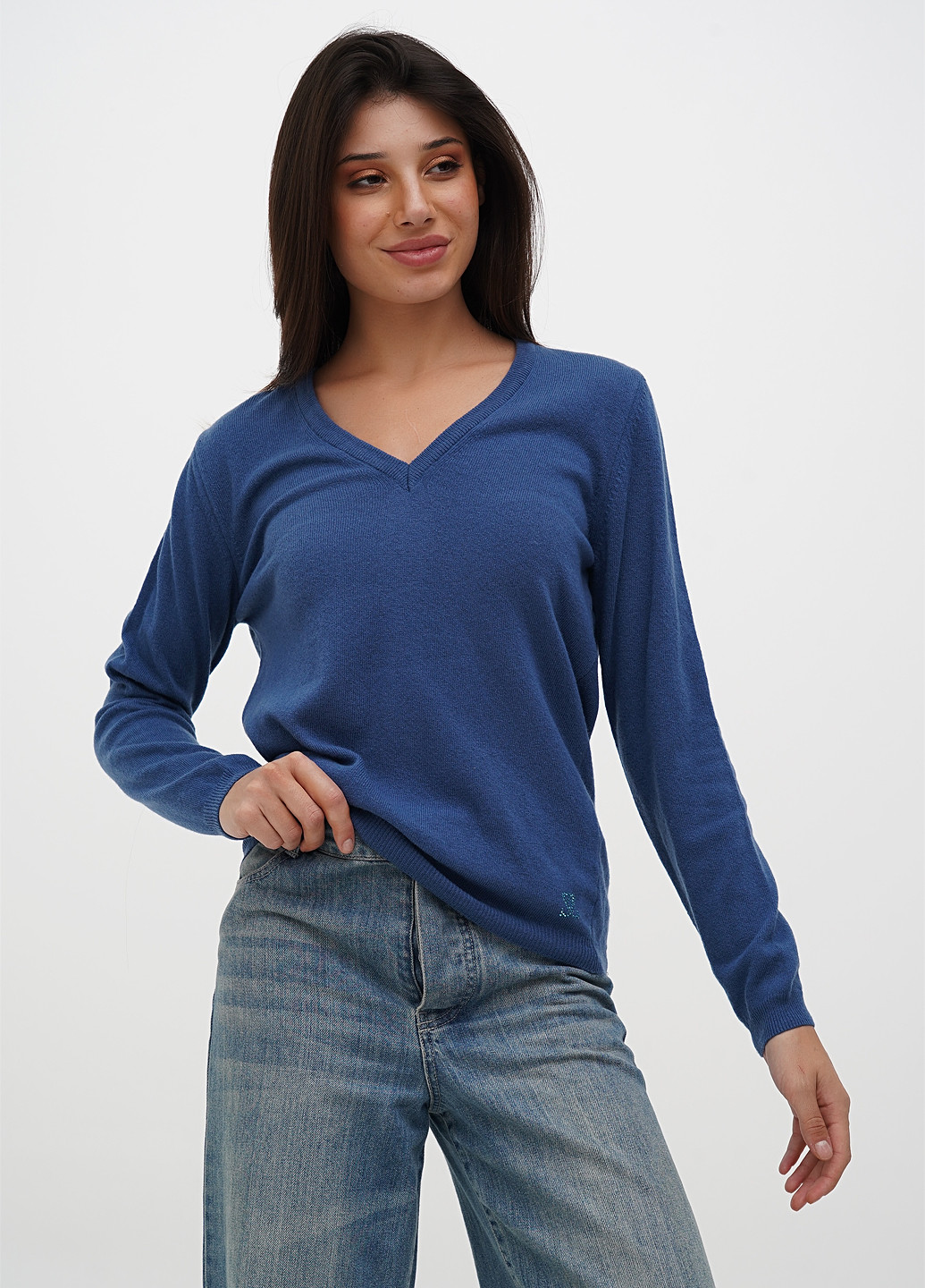 Блакитний демісезонний пуловер пуловер Sassofono