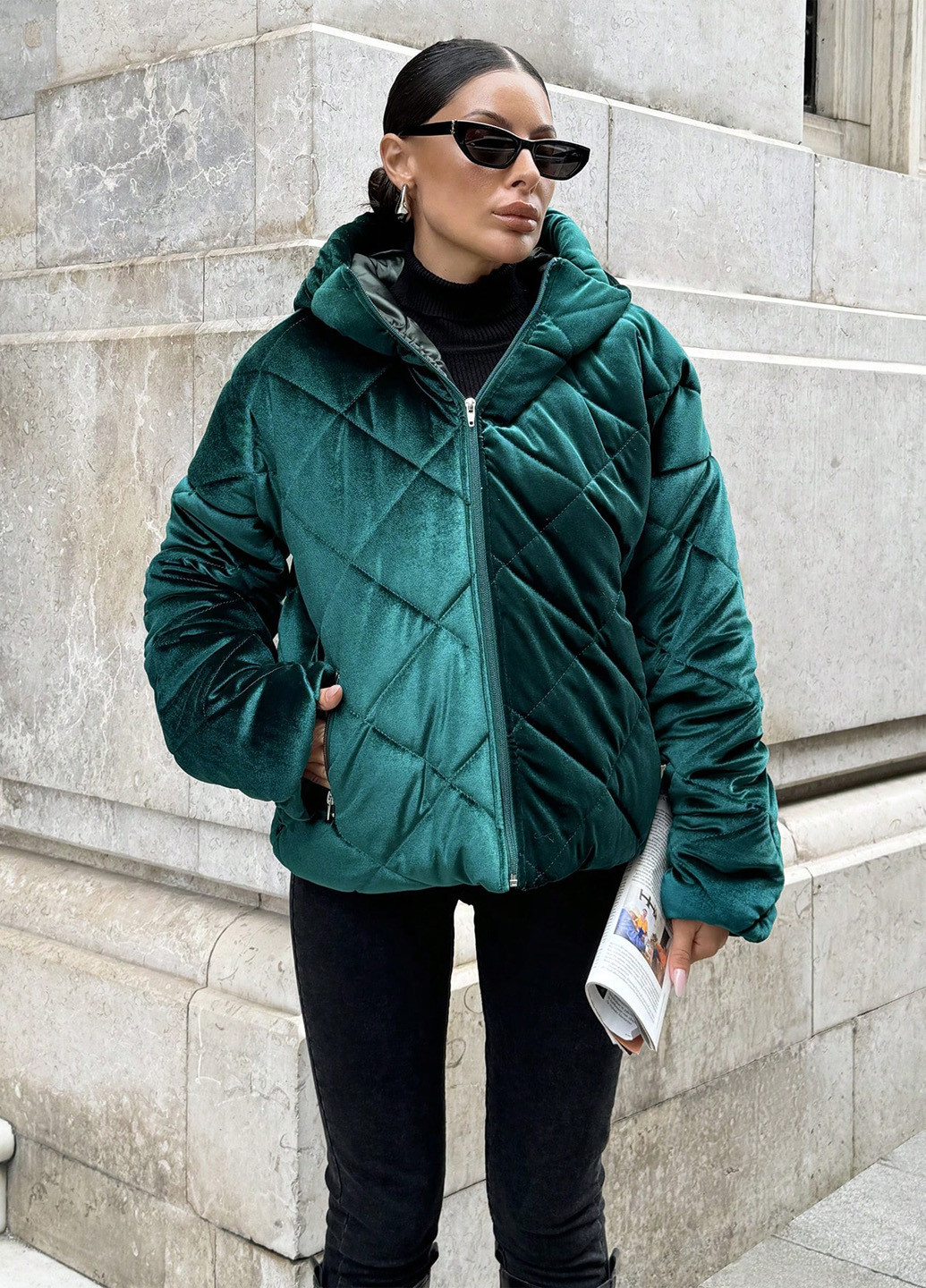 Темно-зелена зимня куртка SHEIN