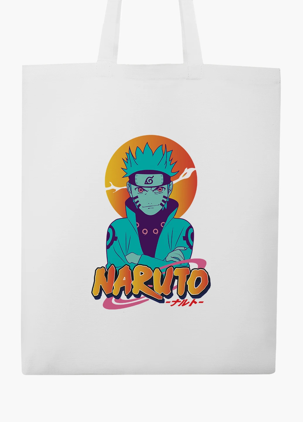 Еко сумка шоппер біла Наруто Узумакі (Naruto Uzumaki) (9227-2631-WT2) Еко сумка шоппер біла 41*35 см MobiPrint (219151174)