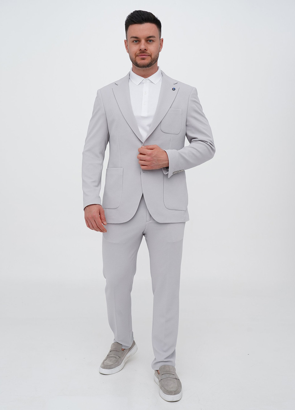 Світло-сірий демісезонний костюм (піджак, штани) брючний Trend Collection