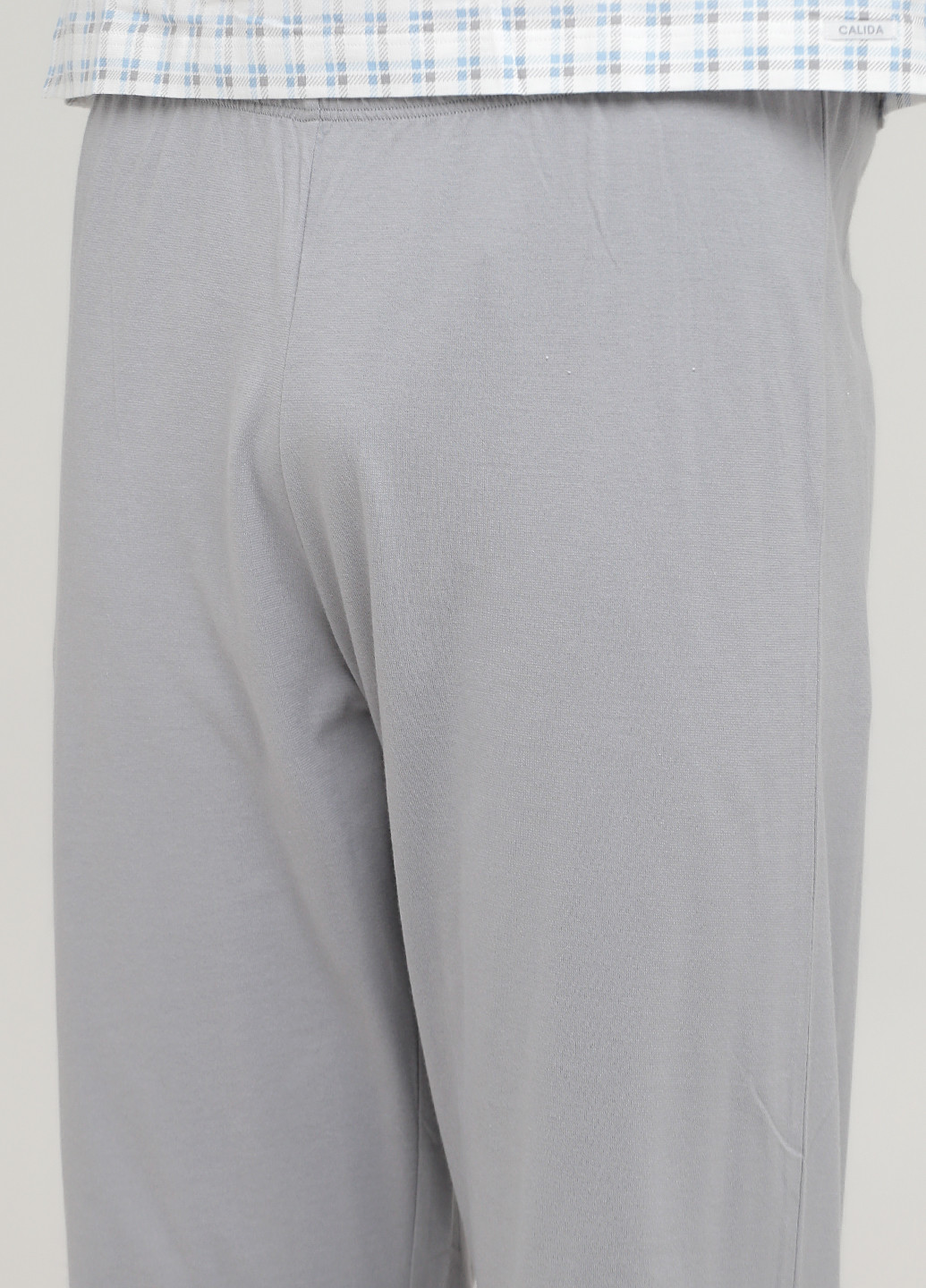 Пижама (лонгслив, брюки) Calida лонгслив + брюки клетка комбинированная домашняя трикотаж, хлопок