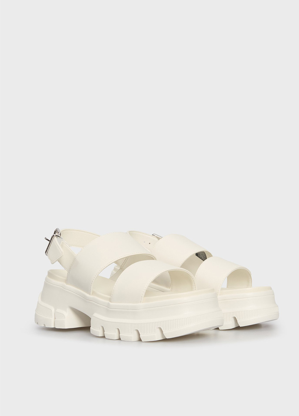 Молочные босоножки Tommy Jeans с ремешком на тракторной подошве, с логотипом