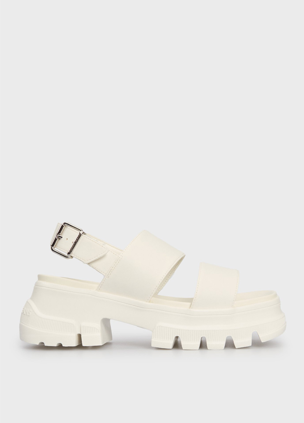 Молочные босоножки Tommy Jeans с ремешком на тракторной подошве, с логотипом