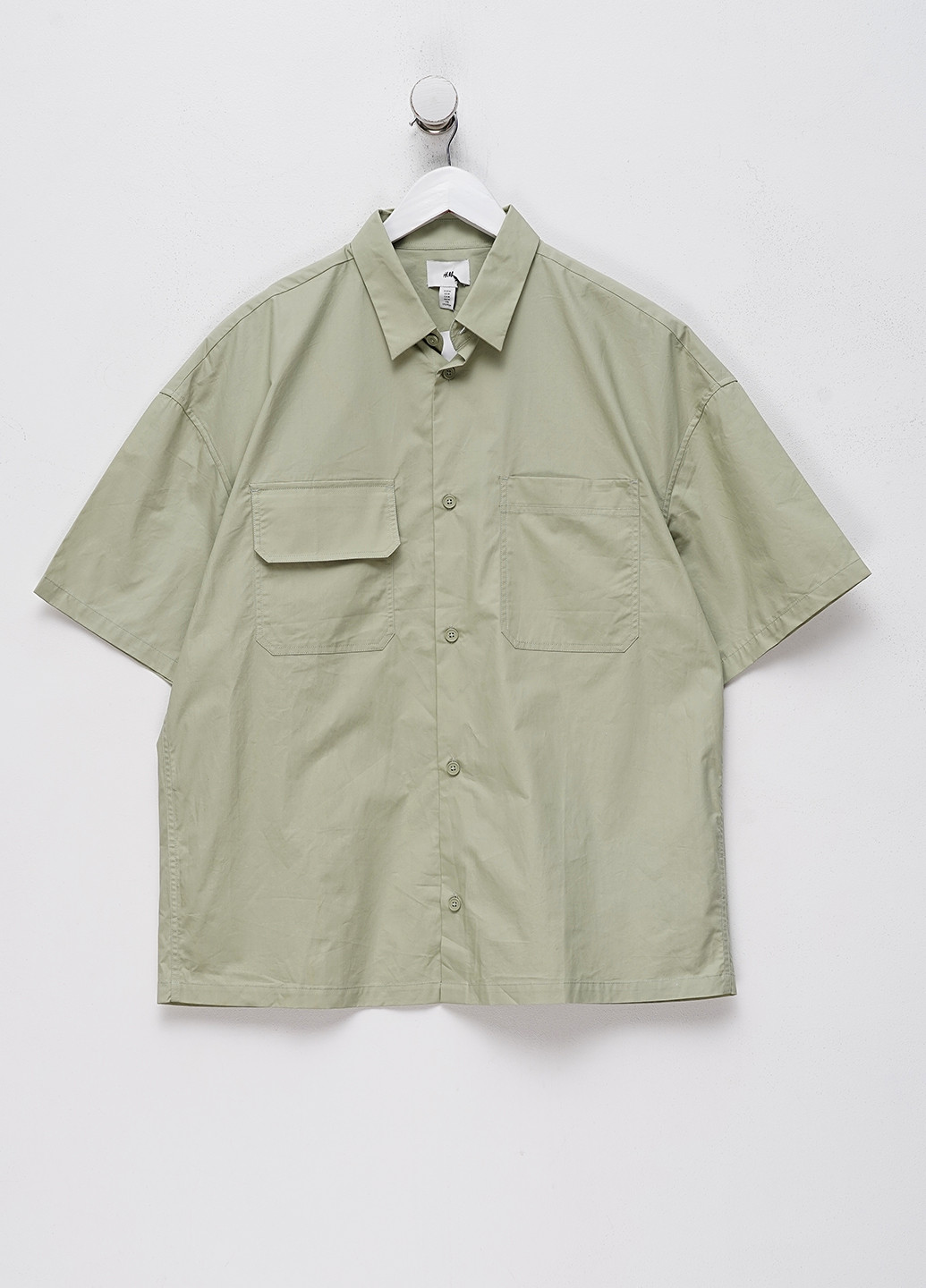 Светло-зеленая кэжуал рубашка однотонная H&M