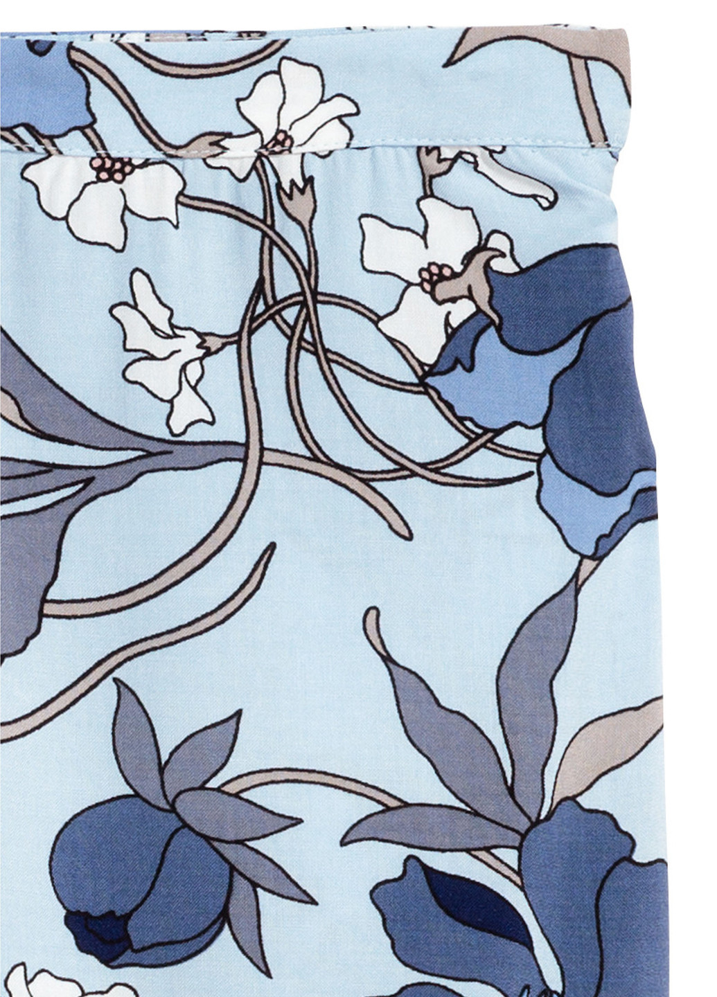 Голубая кэжуал цветочной расцветки юбка H&M клешированная
