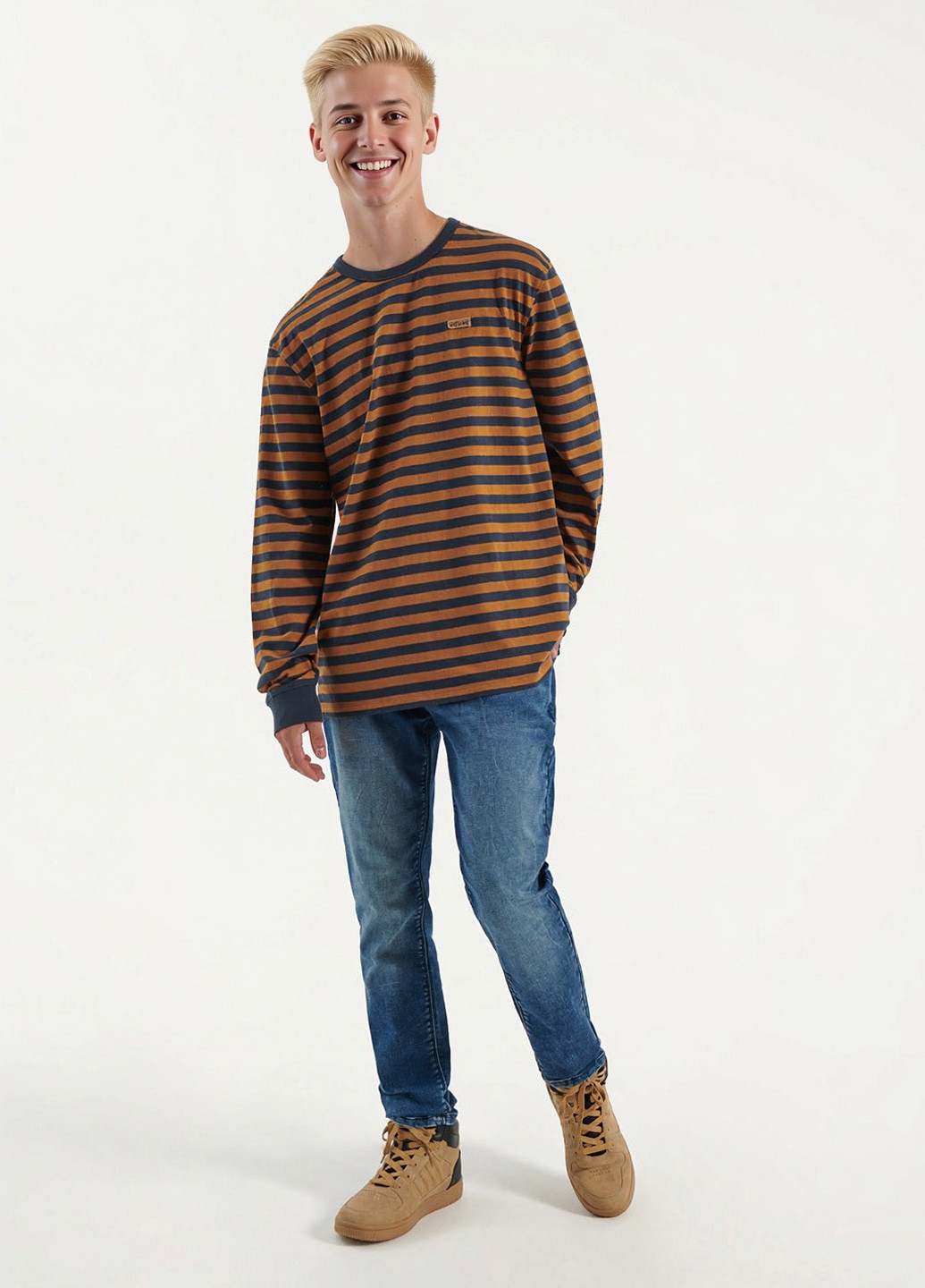 Синие демисезонные слим джинсы House