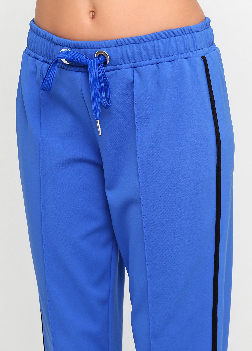 Синие спортивные демисезонные прямые брюки Pinko