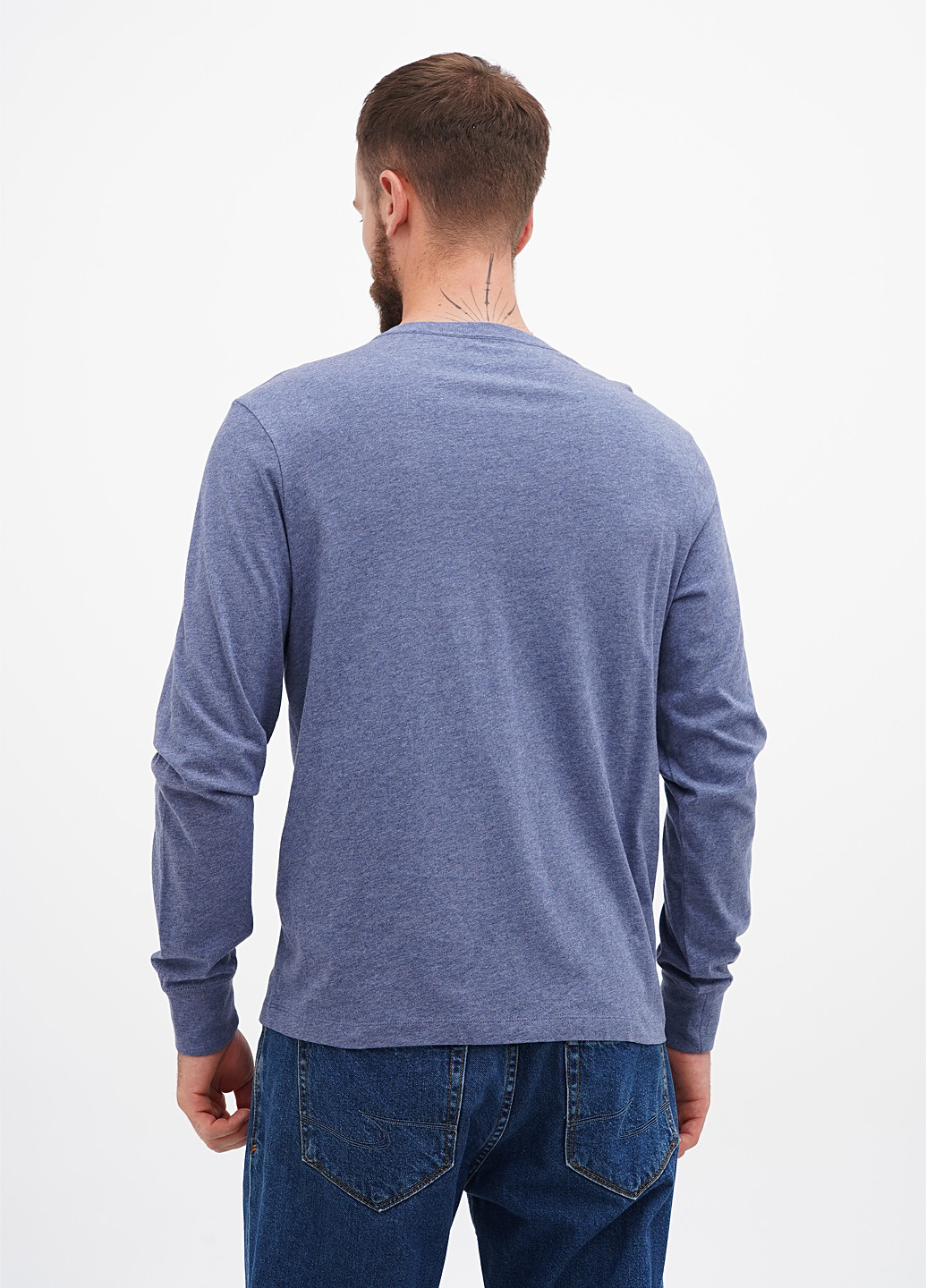 Серо-синий демисезонный кэжуал лонгслив J.Crew меланж