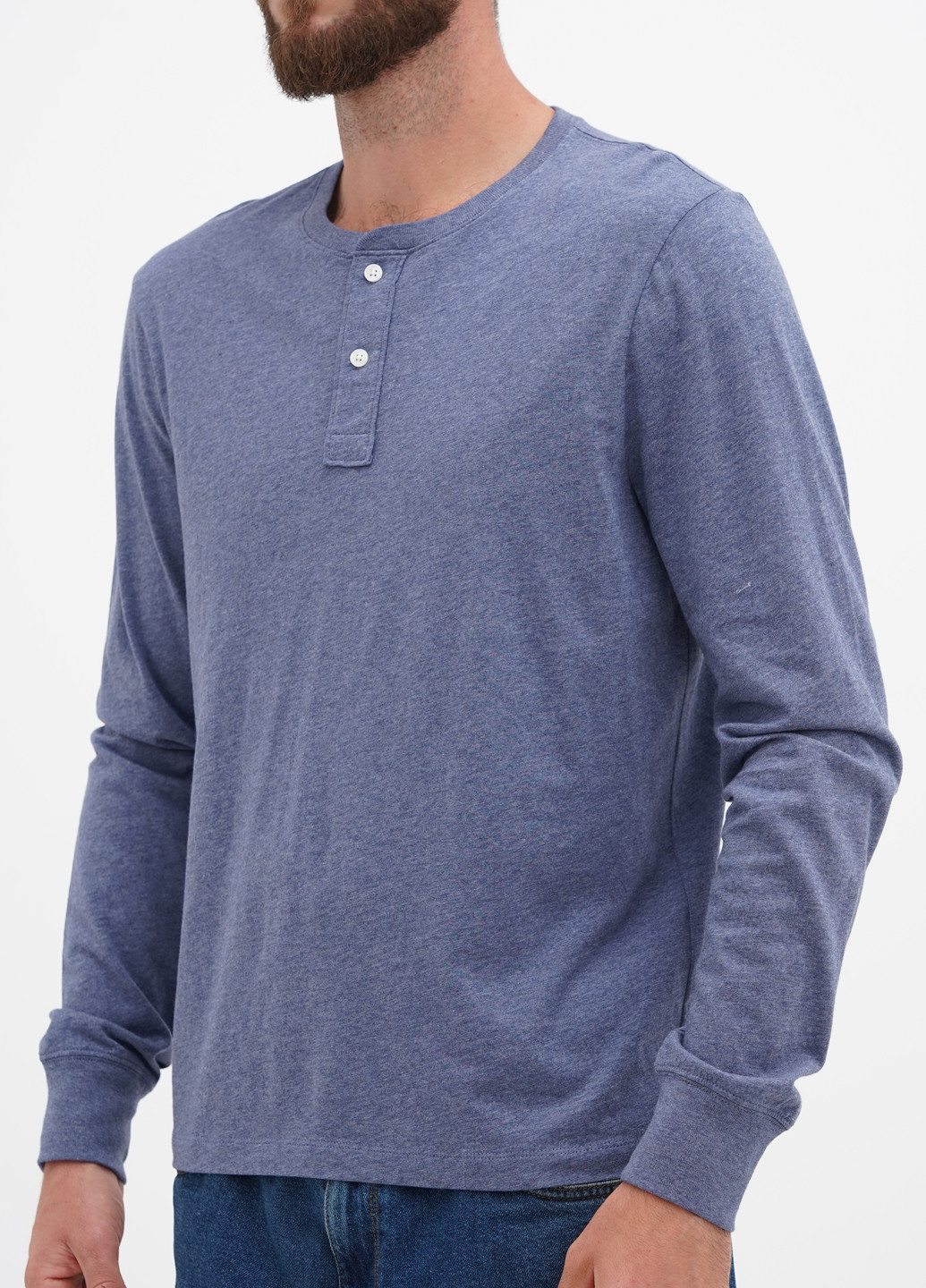 Серо-синий демисезонный кэжуал лонгслив J.Crew меланж