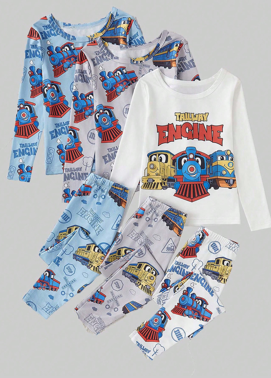 Комбинированная всесезон пижама (3 лонгслива, 3 брюк) лонгслив + брюки SHEIN